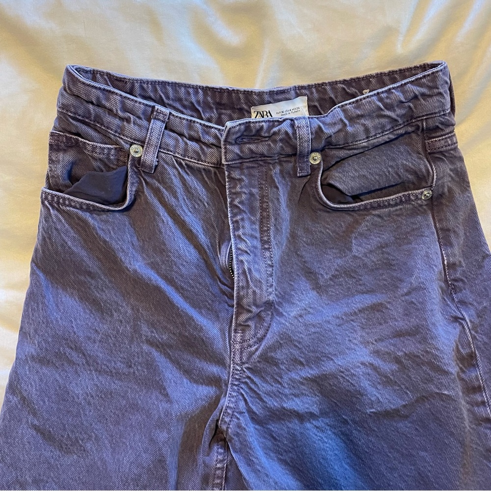 Purple Frayed Zara Jeans